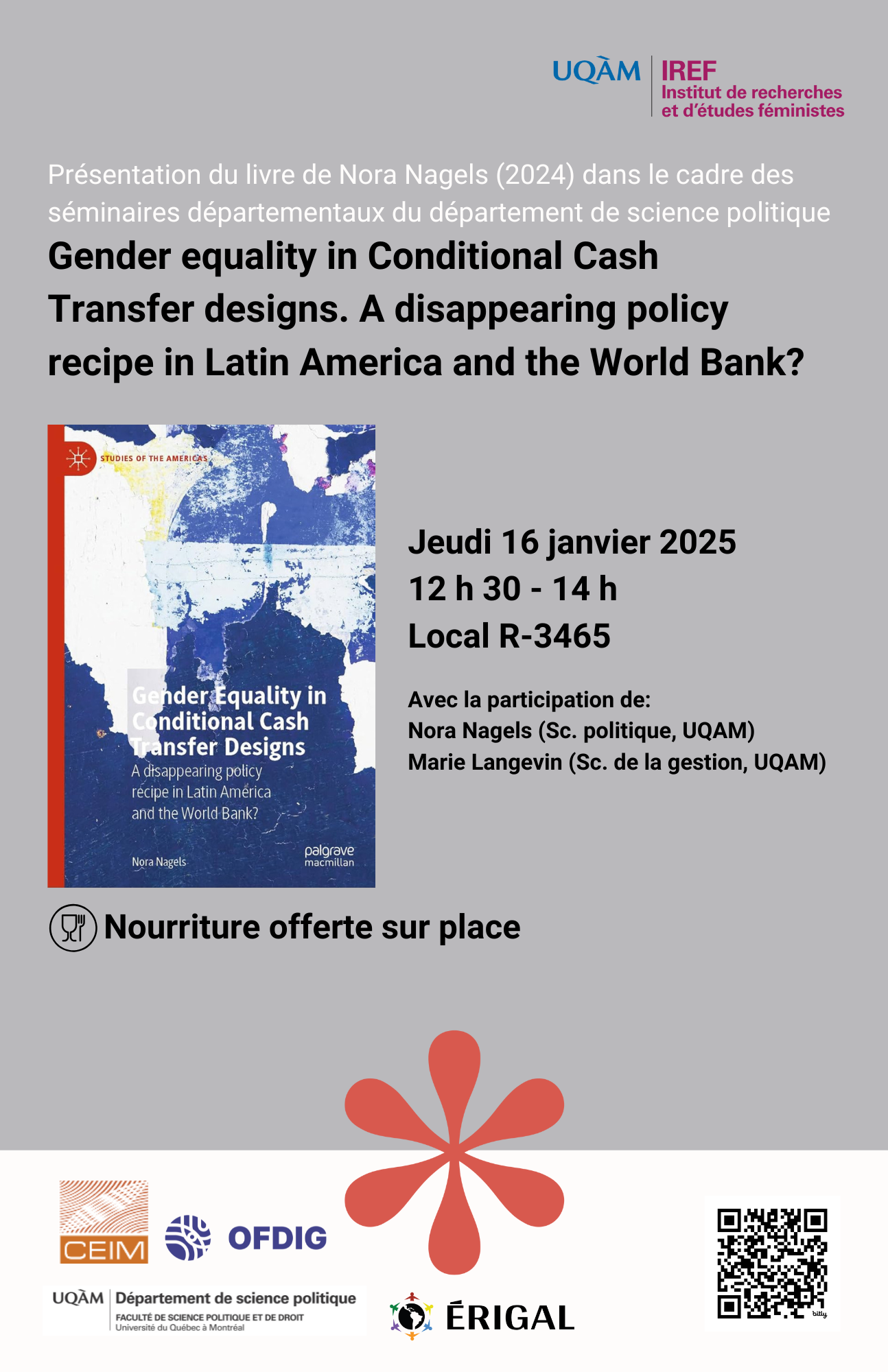 Présentation du livre Gender equality in Conditional Cash Transfer designs. A disappearing policy recipe in Latin America and the World Bank ?
