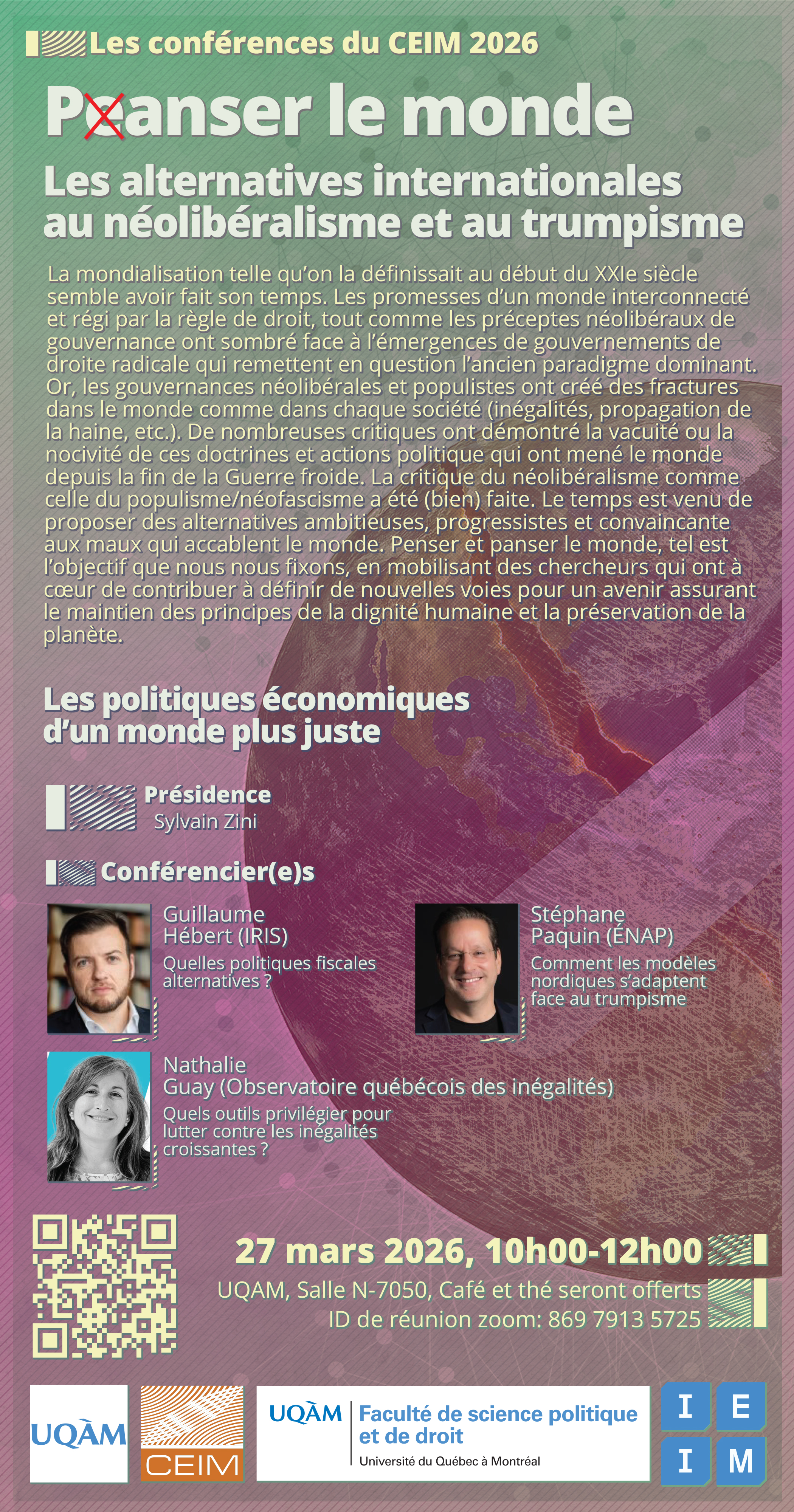 Série de conférences : P(e)anser le monde-Les alternatives internationales au néolibéralisme et au trumpisme