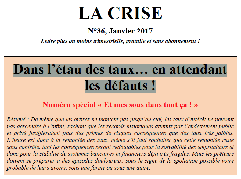 Dans l'étau des taux… en attendant les défauts !