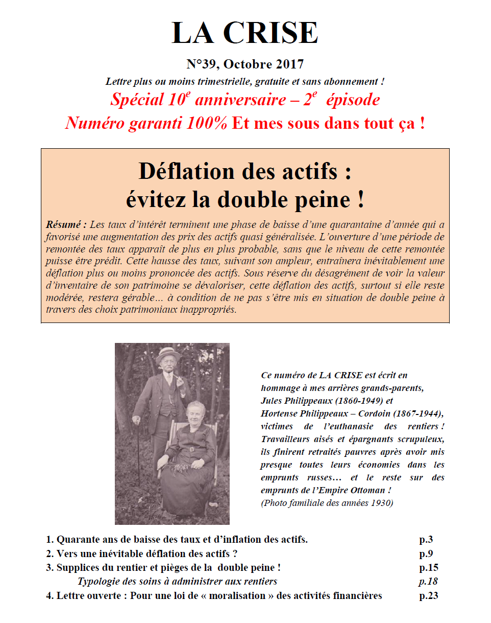 Déflation des actifs : évitez la double peine !