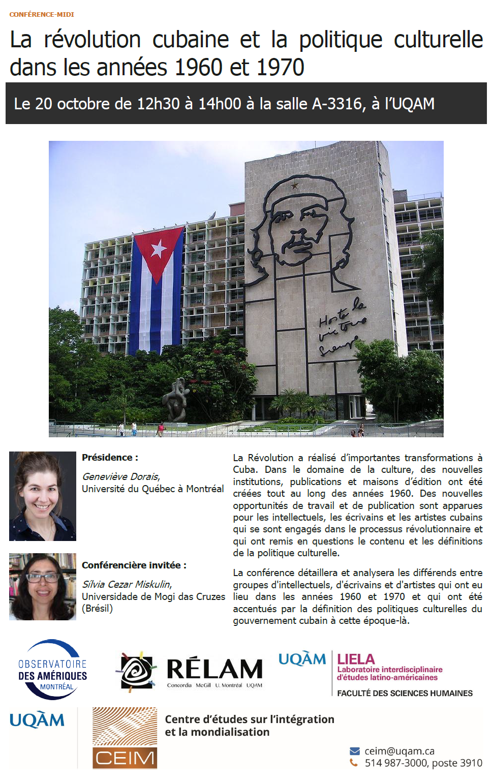 La révolution cubaine et la politique culturelle dans les années 1960 et 1970