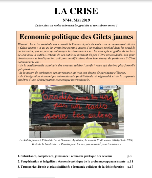 Economie politique des gilets jaunes