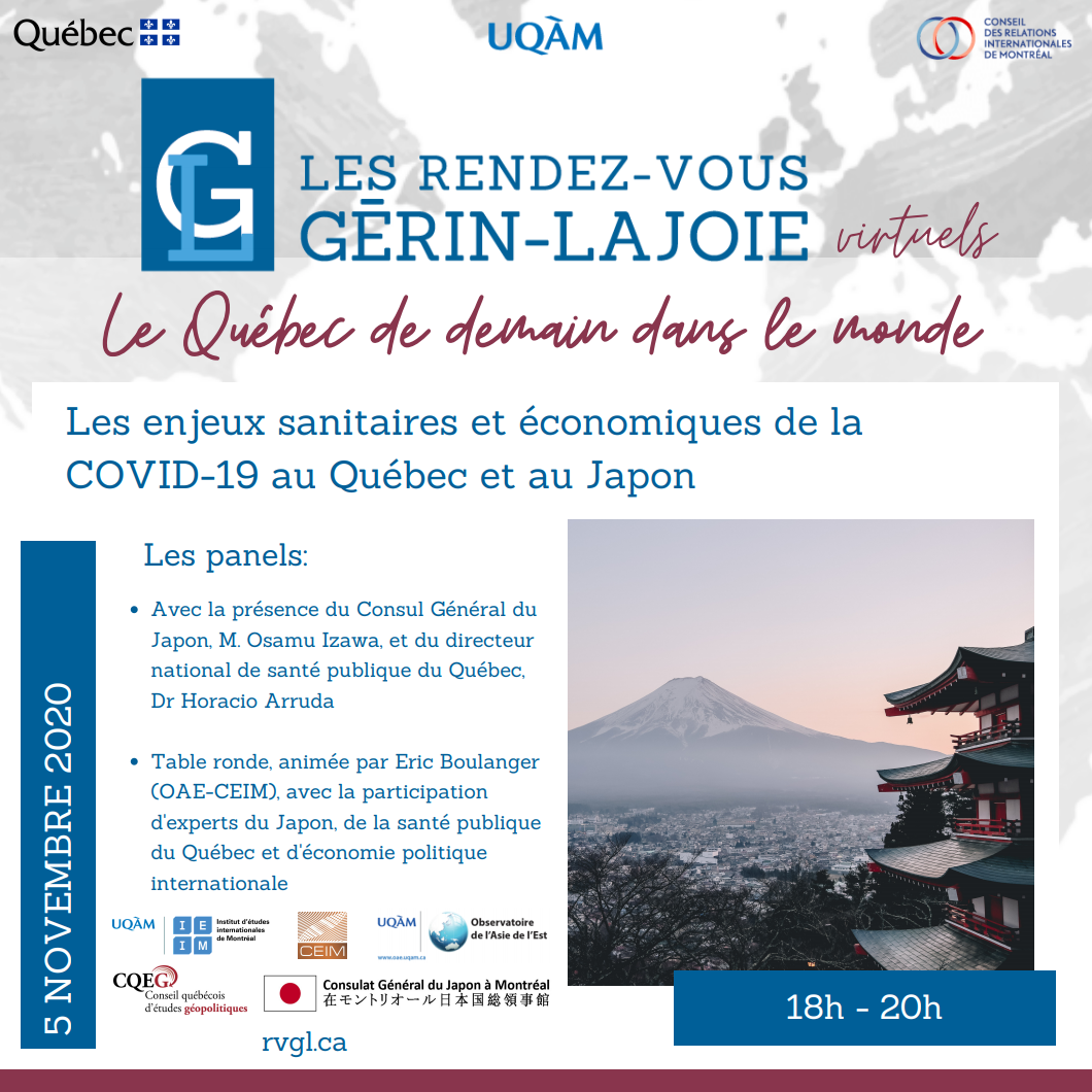Les enjeux sanitaires et économiques de la COVID-19 au Québec et au Japon