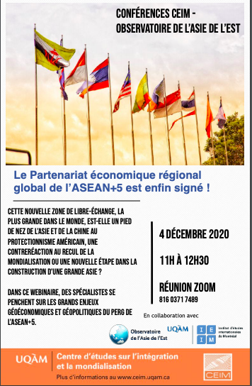 Le Partenariat économique régional global de l'ASEAN+5 est enfin signé !