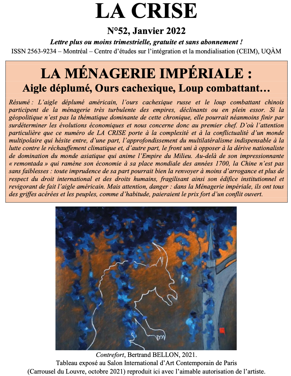 La ménagerie impériale : Aigle déplumé, Ours cachexique, Loup combattant...