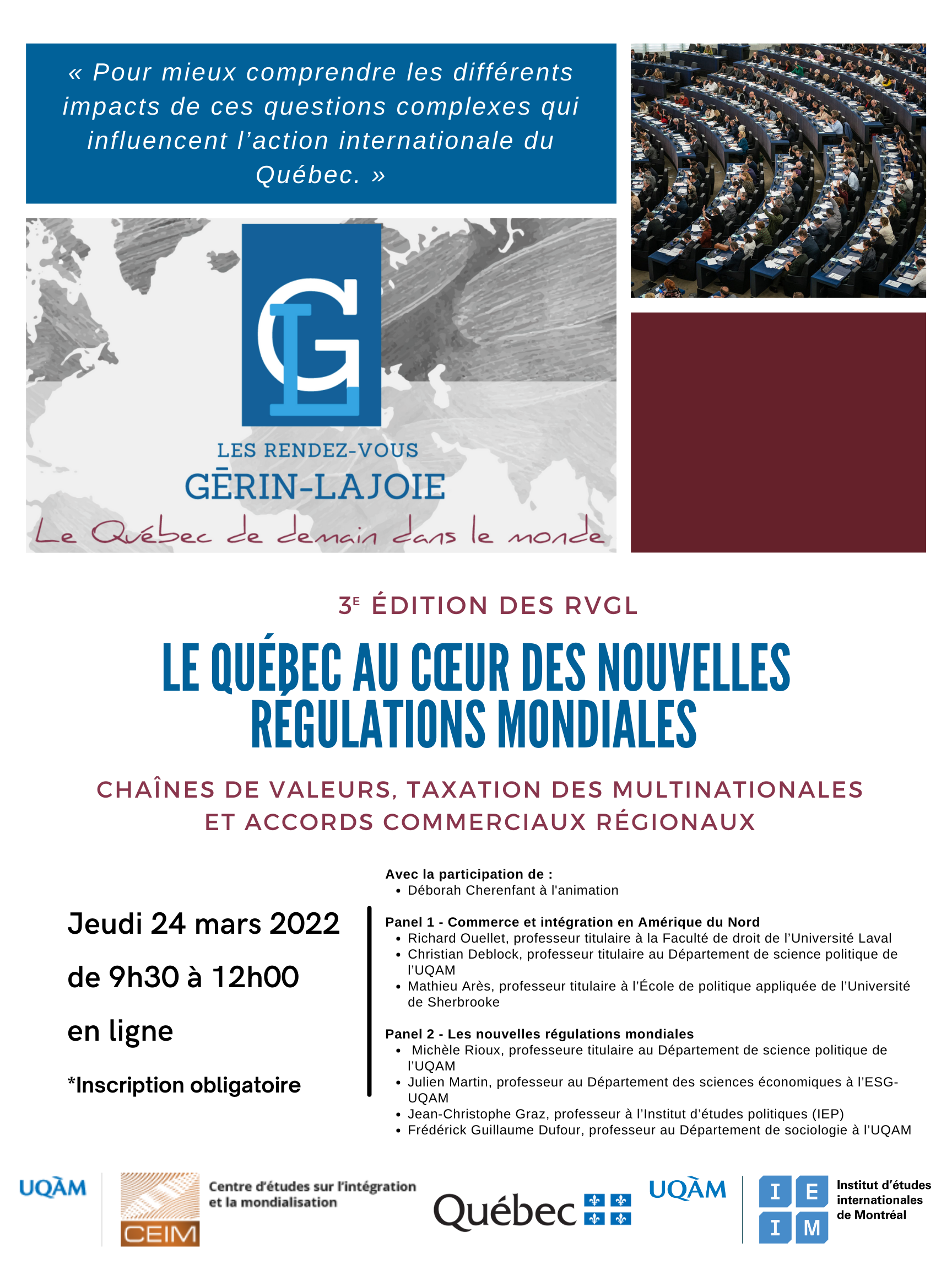 Le Québec au cœur des nouvelles régulations mondiales : chaînes de valeurs, taxation des multinationales et accords commerciaux régionaux 