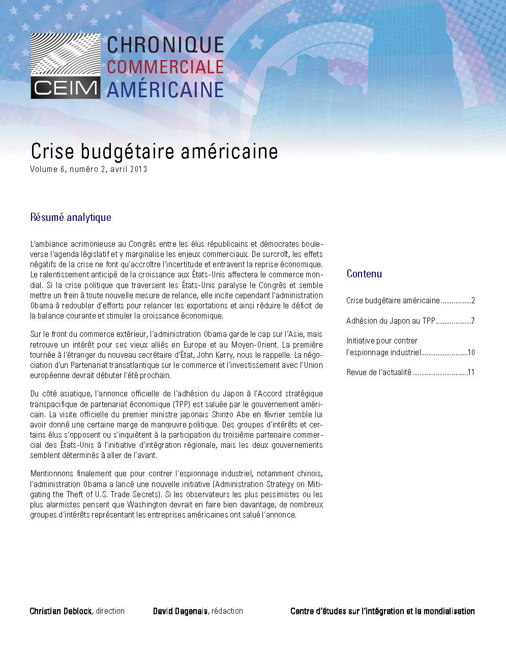 Crise budgétaire américaine