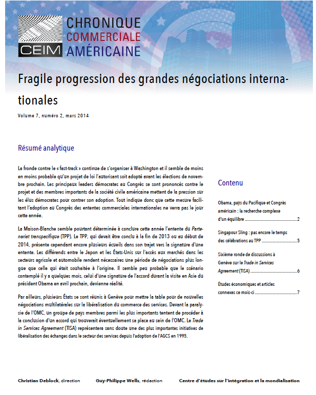 Fragile progression des grandes négociations internationales