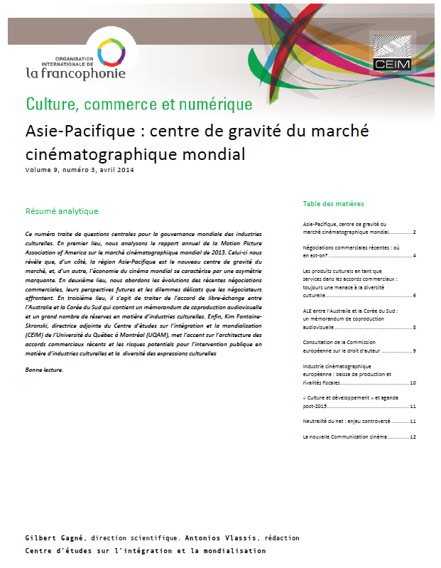 Asie-Pacifique : centre de gravité du marché cinématographique mondial