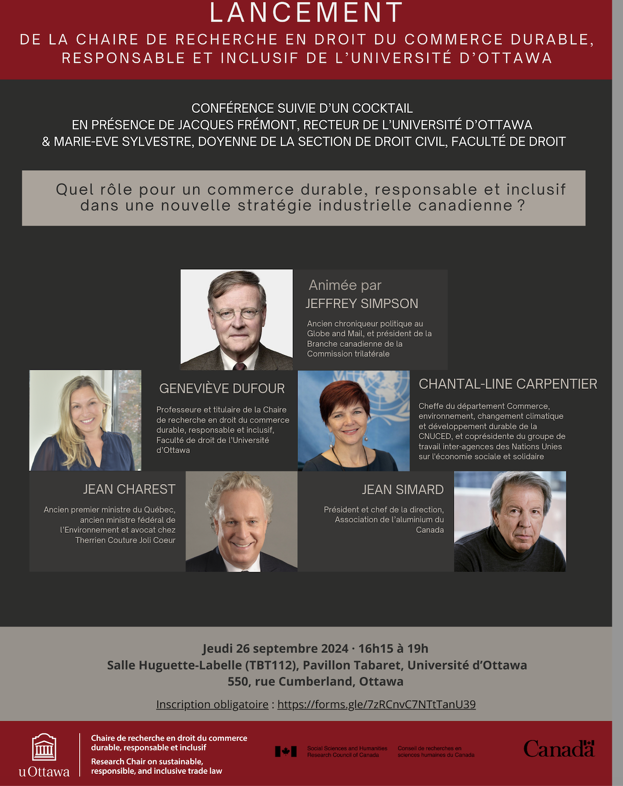 Lancement de la Chaire de recherche en droit du commerce durable, responsable et inclusif 