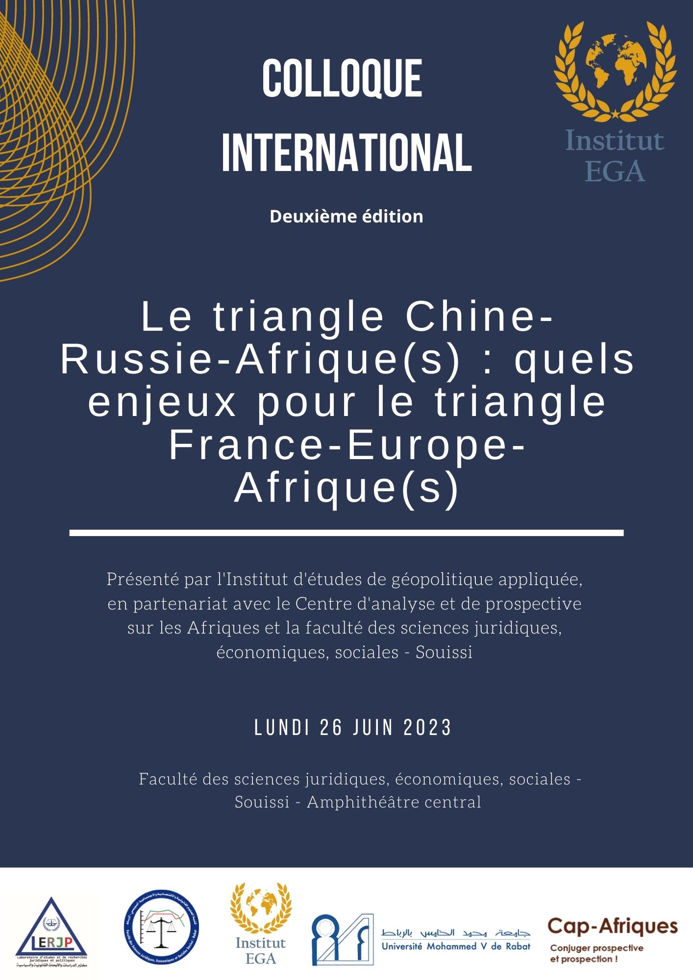 Colloque international - Le triangle Chine-Russie-Afrique(s) : quels enjeux pour le triangle France-Europe-Afrique(s)