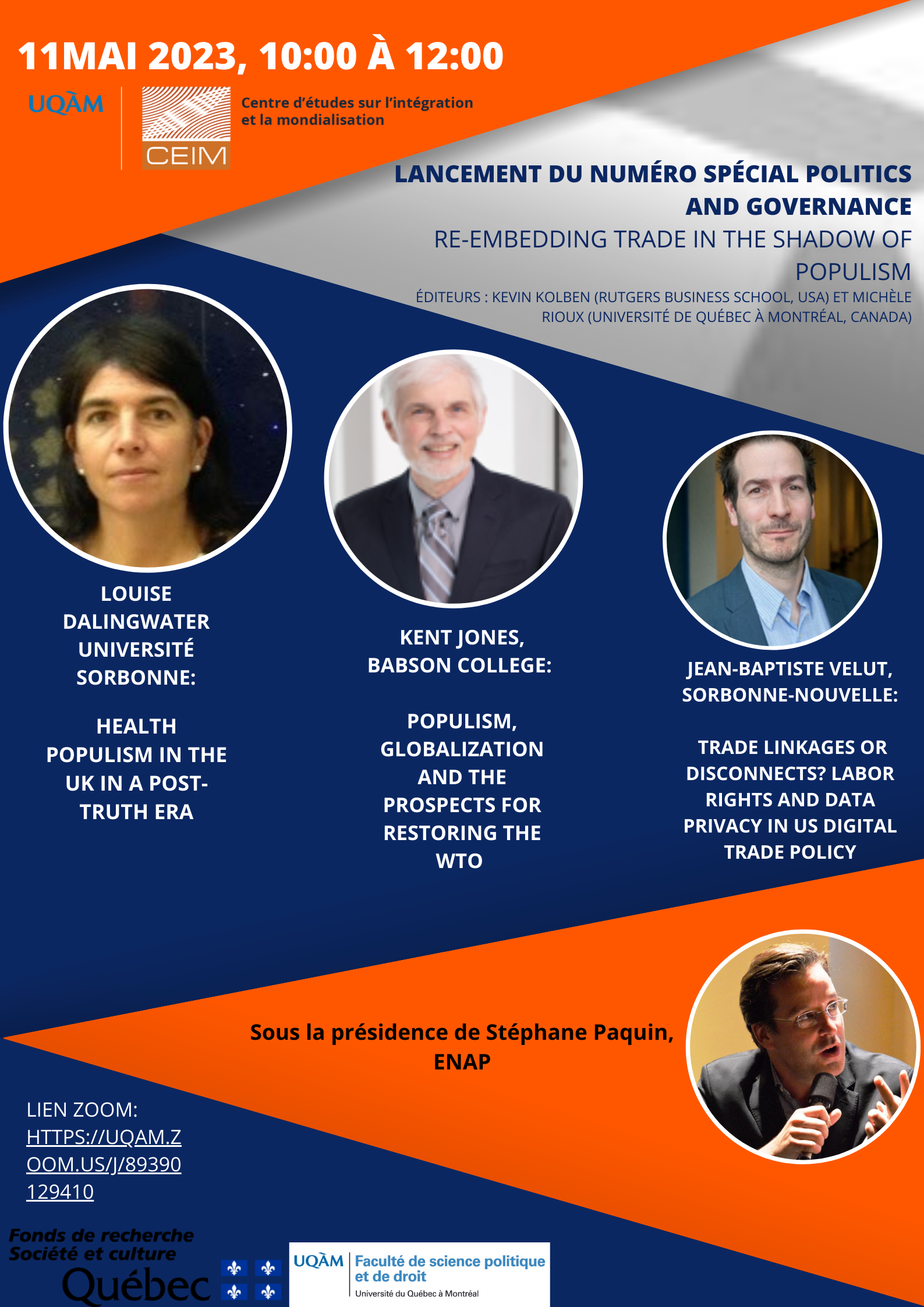 Lancement du numéro spécial Politics and Governance : RE-EMBEDDING TRADE IN THE SHADOW OF POPULISM