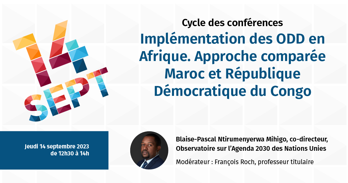 Implémentation des ODD en Afrique. Approche comparée Maroc et République Démocratique du Congo