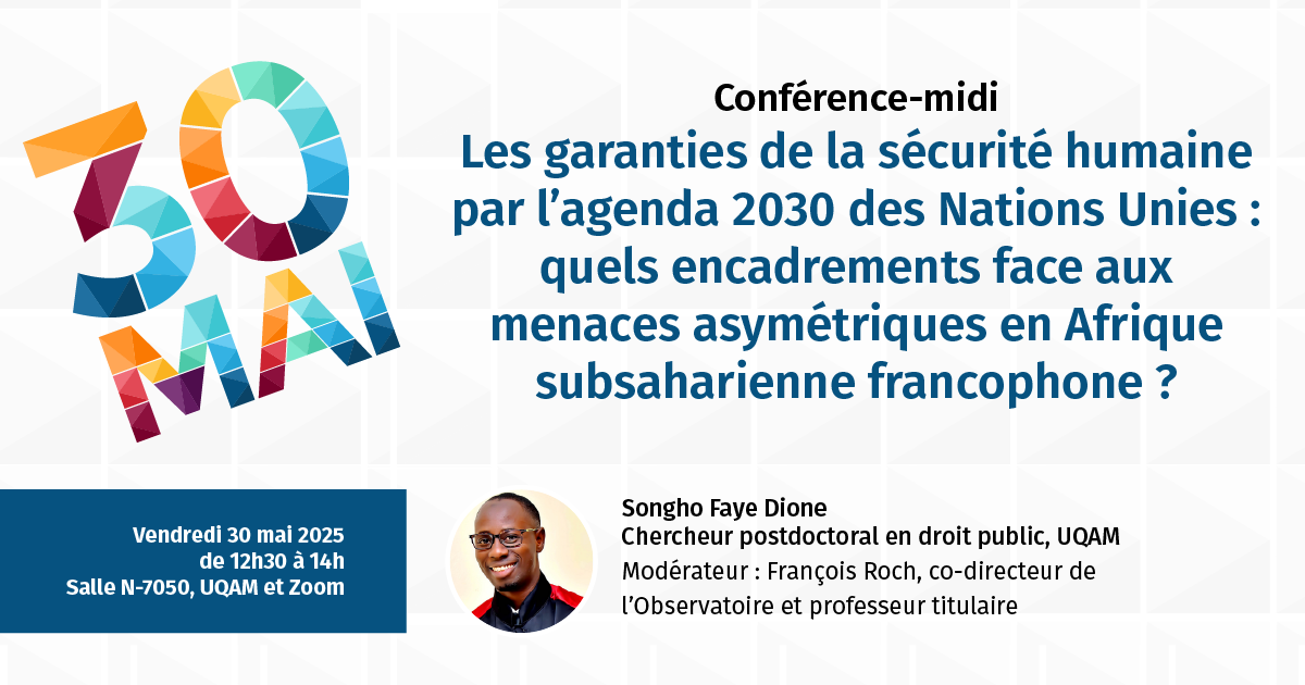 Les garanties de la sécurité humaine par l'agenda 2030 des Nations Unies : quels encadrements face aux menaces asymétriques en Afrique subsaharienne francophone ?