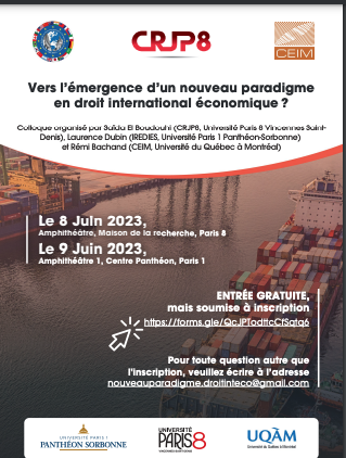 Colloque à Paris : Vers l'émergence d'un nouveau paradigme en droit international économique ?