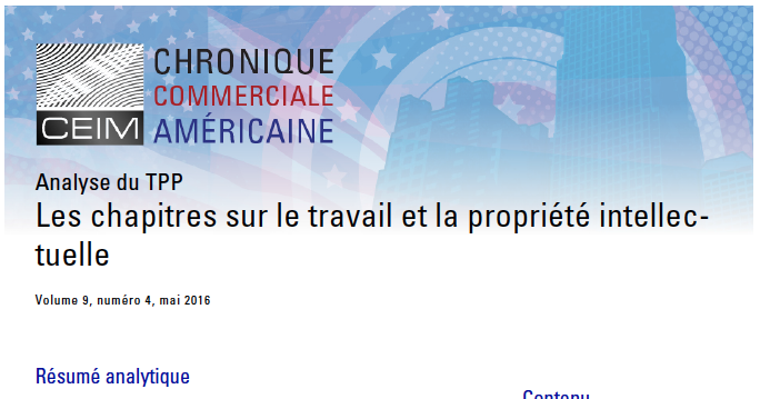 Analyse du TPP : Les chapitres sur le travail et la propriété intellectuelle