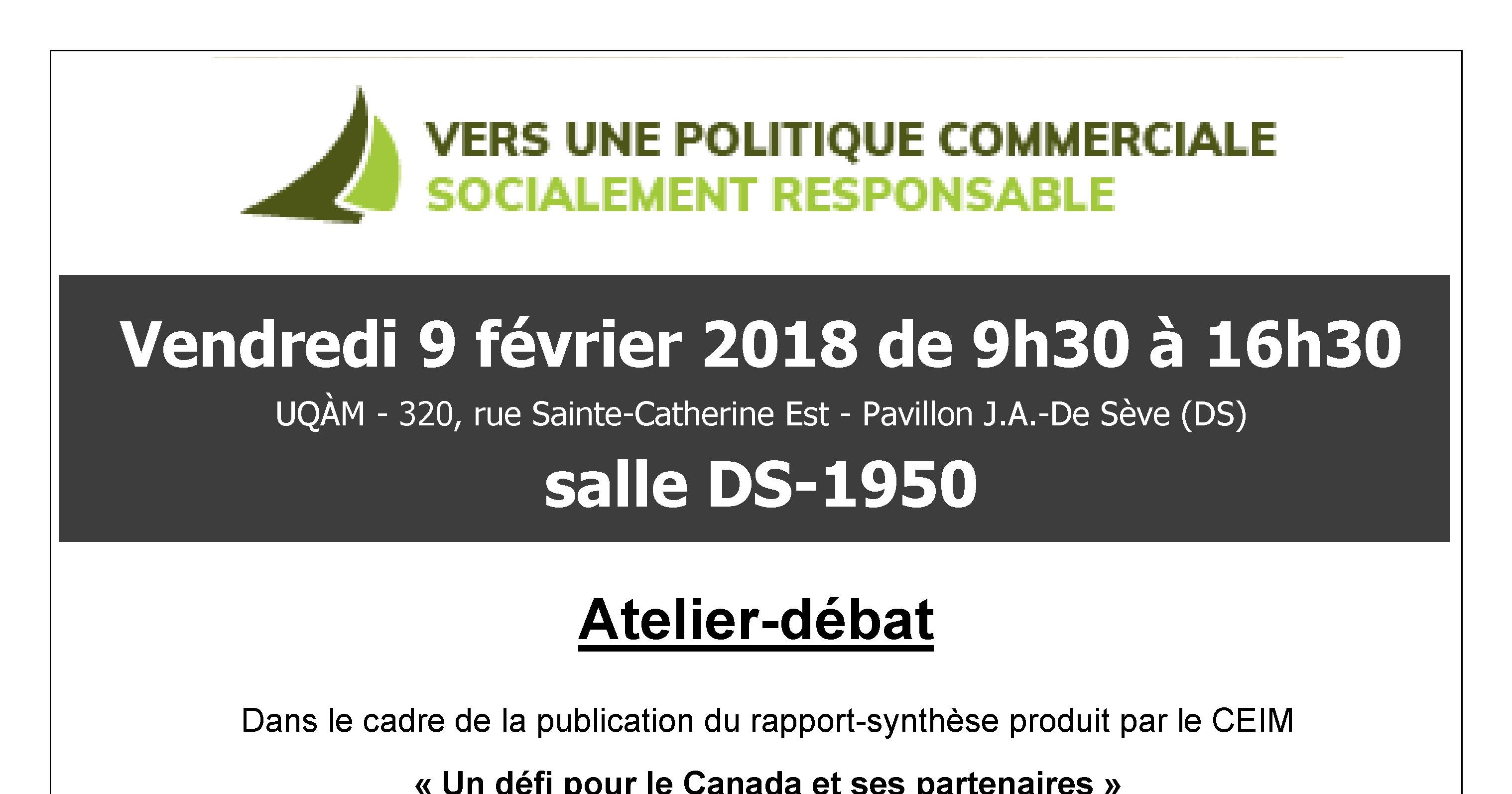 Atelier-débat et lancement du réseau pancanadien d'experts