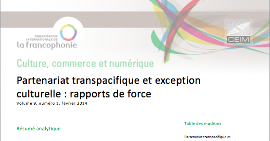 Partenariat transpacifique et exception culturelle : rapports de force
