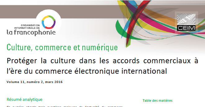Protéger la culture dans les accords commerciaux à l'ère du commerce électronique international