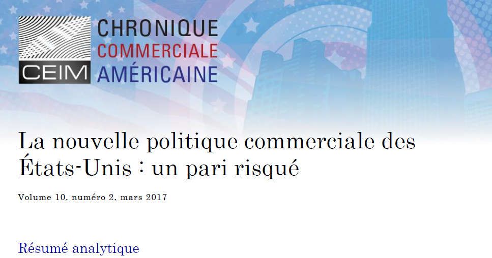 La nouvelle politique commerciale des États-Unis : un pari risqué