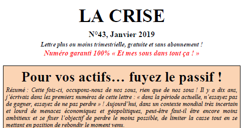 Pour vos actifs... Fuyez le passif !