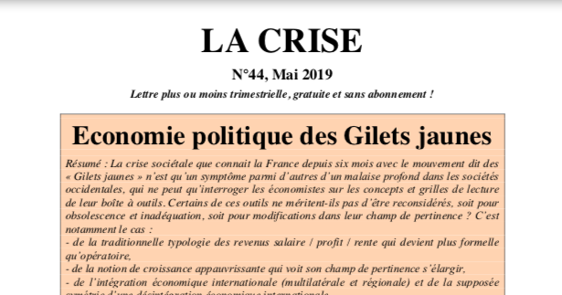 Economie politique des gilets jaunes