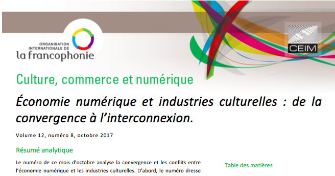 Économie numérique et industries culturelles : de la convergence à l'interconnexion.