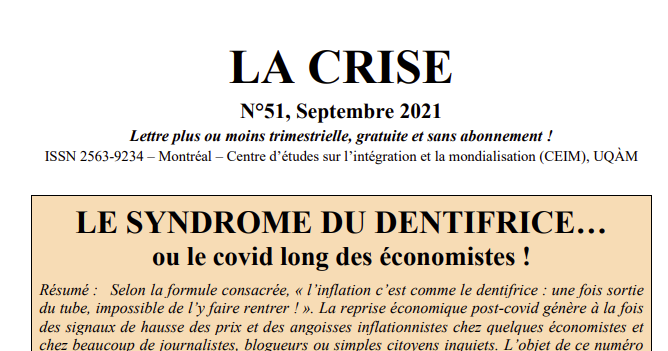 Le syndrome du dentifrice… ou le covid long des économistes !