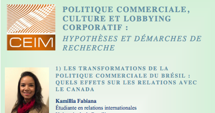 Politique commerciale, culture et lobbying corporatif : hypothèses et démarches de recherche
