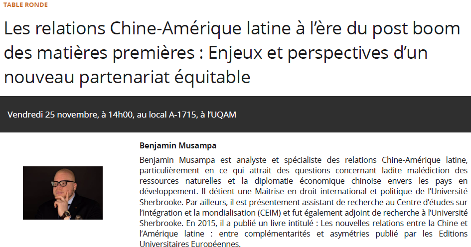 Les relations Chine-Amérique latine à l'ère du post boom des matières premières : Enjeux et perspectives d'un nouveau partenariat équitable