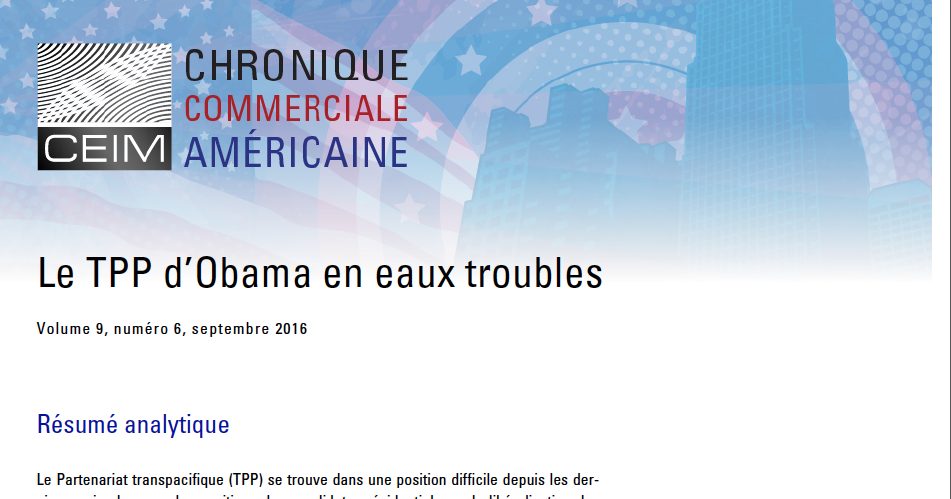 Le TPP d'Obama en eaux troubles