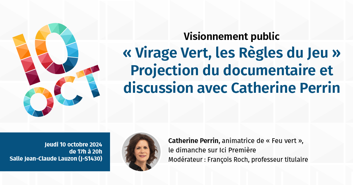 « Virage Vert, les Règles du Jeu ». Projection du documentaire et discussion avec Catherine Perrin