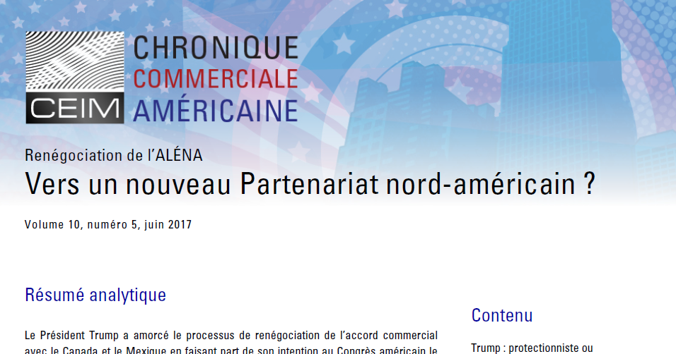 Vers un nouveau Partenariat nord-américain ?