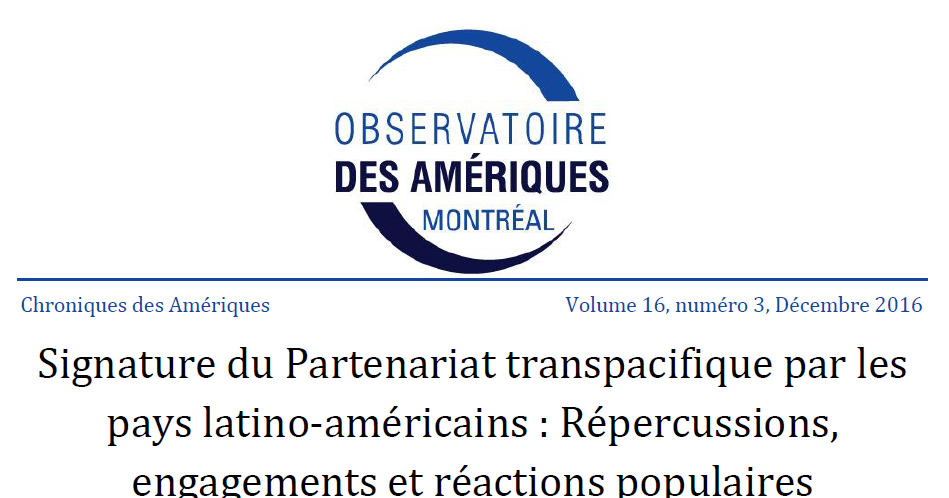 Signature du Partenariat transpacifique par les pays latino-américains : Répercussions, engagements et réactions populaires 