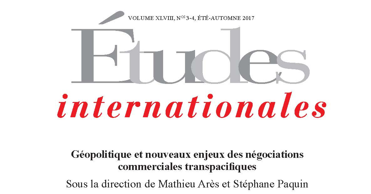 Géopolitique et nouveaux enjeux des négociations commerciales transpacifiques