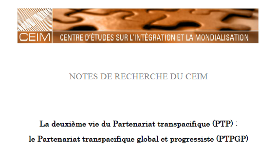 La deuxième vie du Partenariat transpacifique (PTP) 