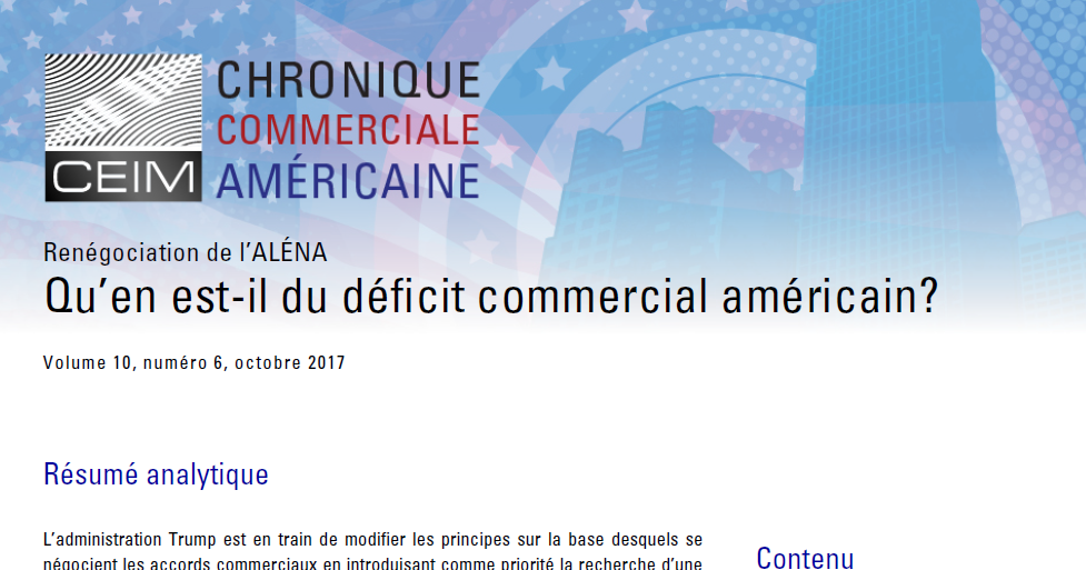 Qu'en est-il du déficit commercial américain ?