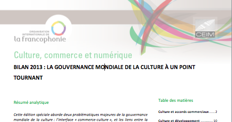 Bilan 2013 : la gouvernance mondiale de la culture à un point tournant 