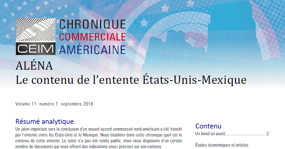Le contenu de l'entente États-Unis - Mexique