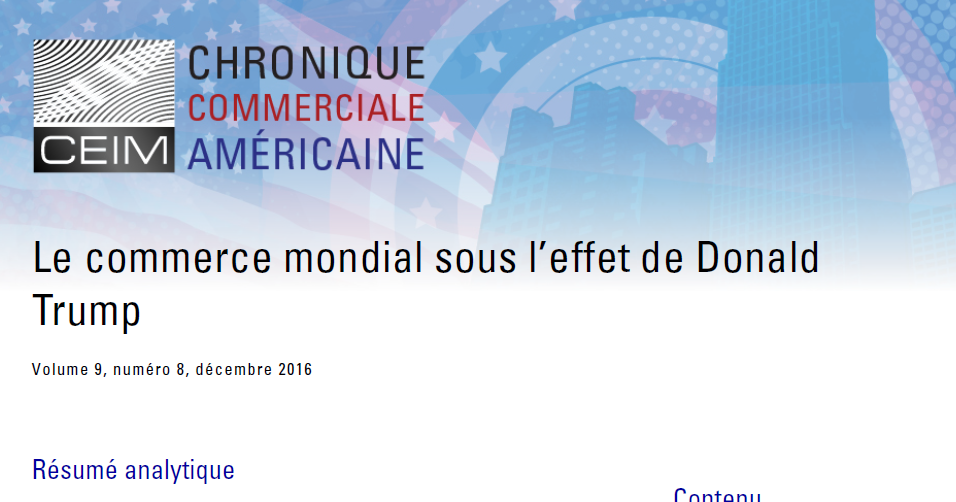 Le commerce mondial sous l'effet de Donald Trump