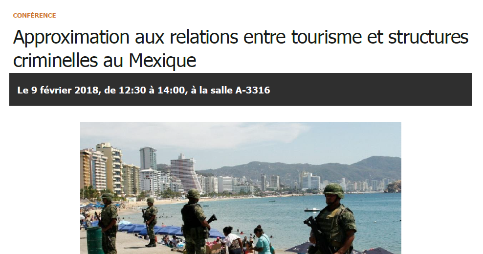 Approximation aux relations entre tourisme et structures criminelles au Mexique